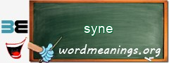 WordMeaning blackboard for syne